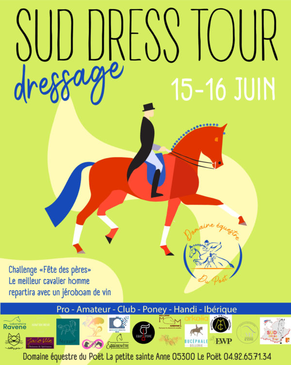 affiche concours de dressage cavalier equestre création graphisme