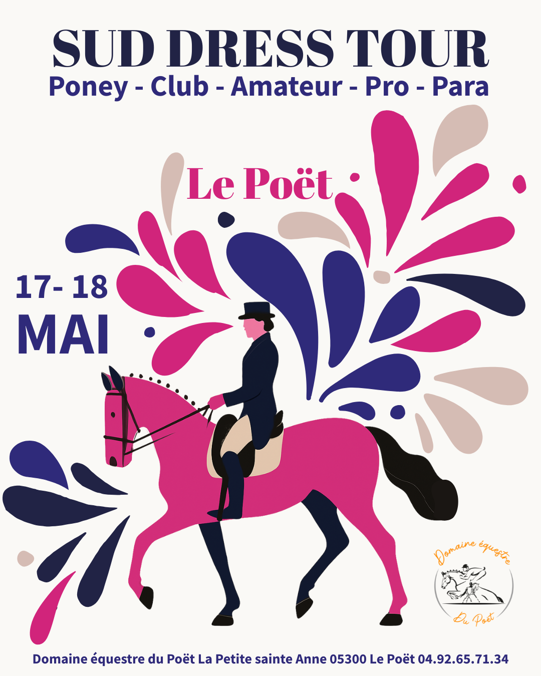 SUD DRESS TOUR équitation affiche compétition équestre graphiste dressage